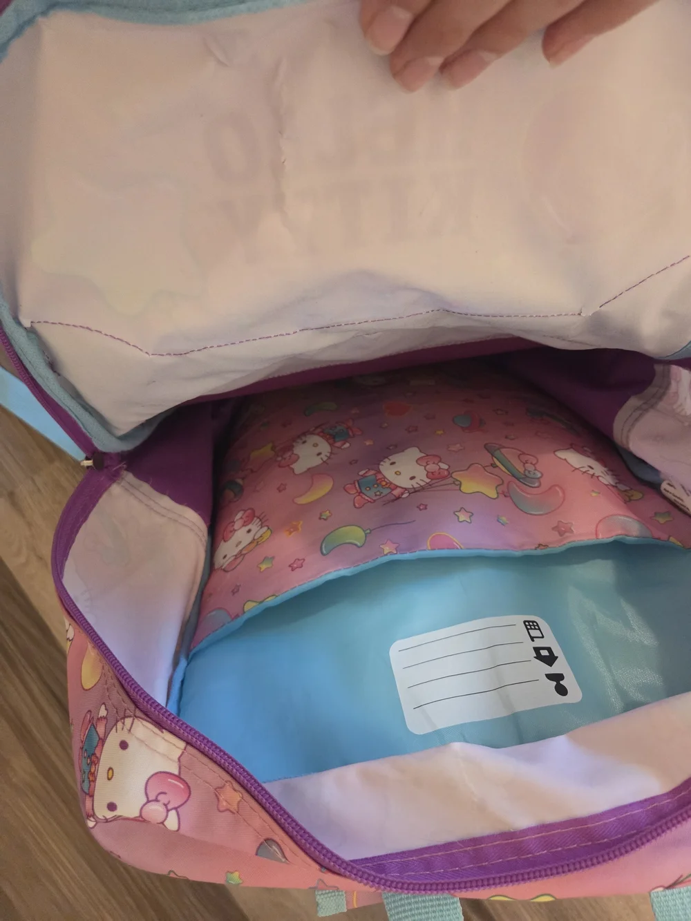 Hello Kitty Pink & Purple Kids Backpack with Glitter Stars